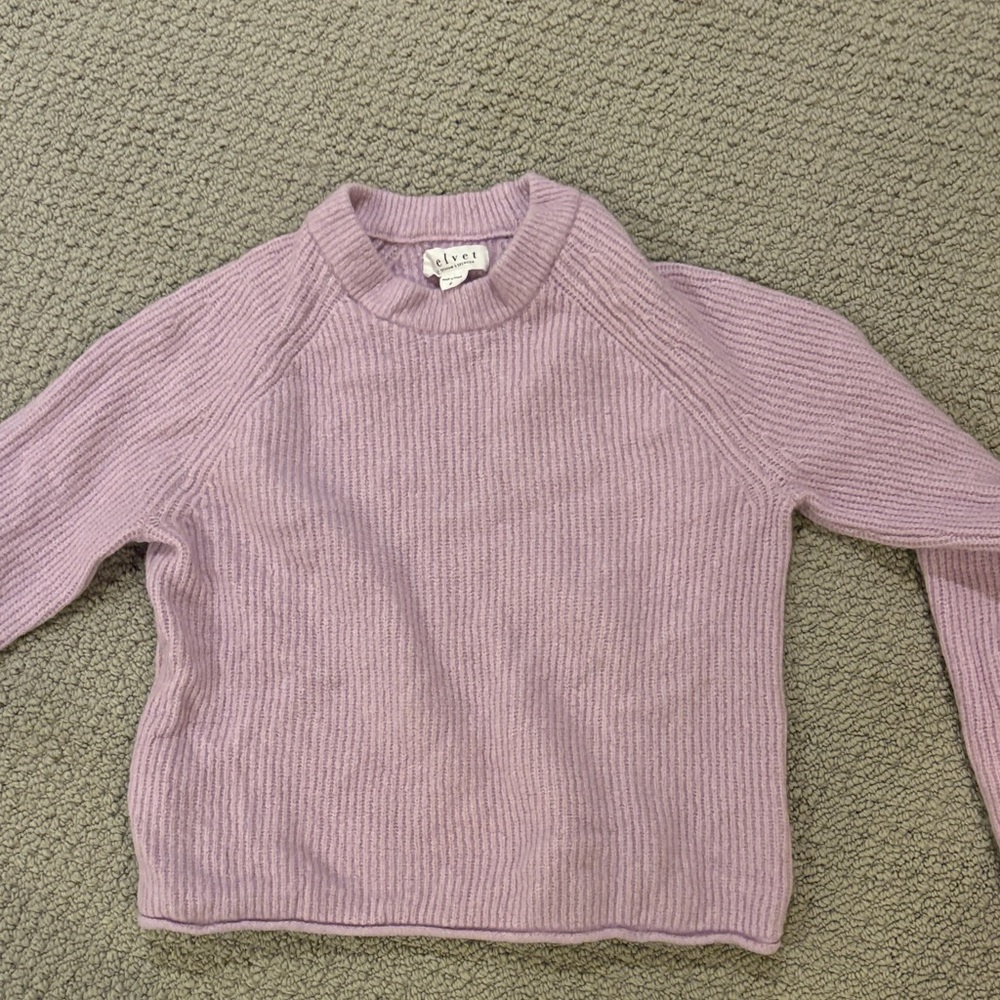 Velvet by Graham & Spencer Lilac Ribbed Crew Neck Sweater